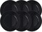 Metallic Foil Charger Plates - Set of 6 - Made of Thick Plastic - Black